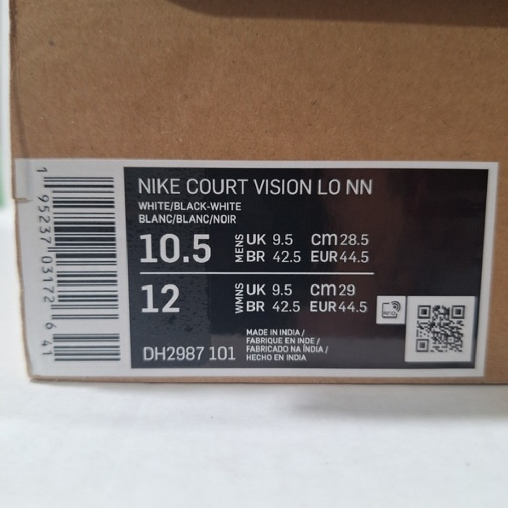 Nike Men's Court Vision Low Next Nature Sneakers, White/Black, Size‎ 12 New - Picture 7 of 15